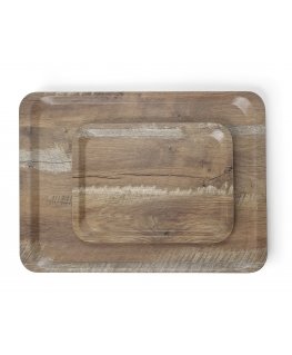 Amer Box Serving Tray Rectangular Non-Slip 240x340 mm - Dark Wood
