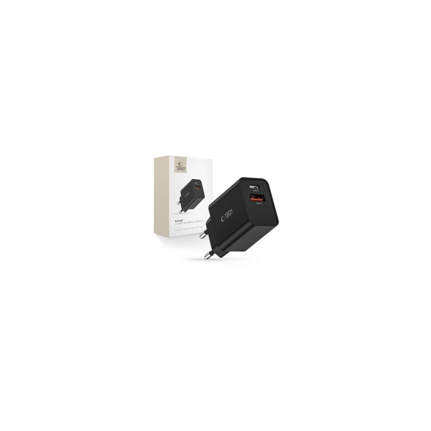 Tech-Protect NC30W laadija 2x USB-C PD 30W / USB-A QC 3.0 - must – 2