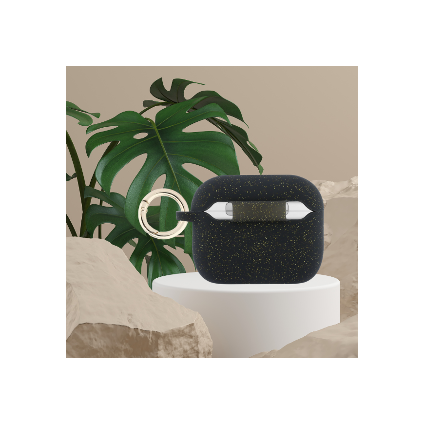 „Guess“ silikoonist sädeleva ringikaitseümbris „AirPods Pro 3“ jaoks, must