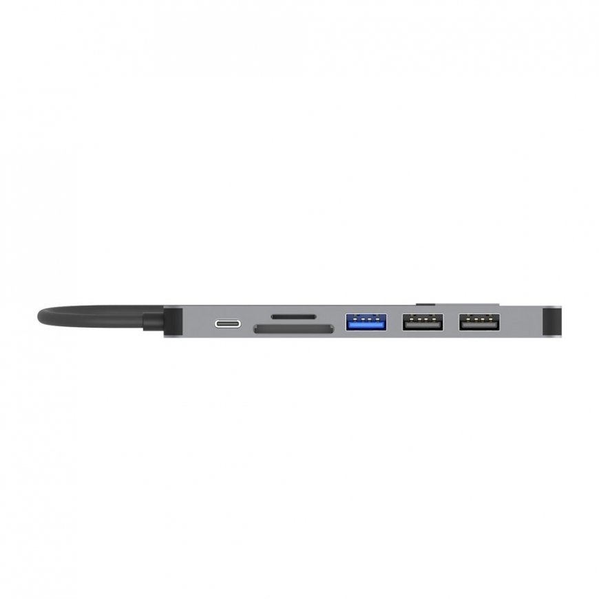 UNITEK uHUB S7+ Langallinen USB 3.2 Gen 1 (3.1 Gen 1) Type-C Harmaa – 3
