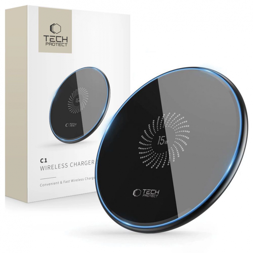 Tech-Protect QI15W-C1 indukcinis įkroviklis 15W - juodas – 2