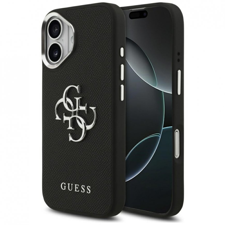 Guess Grained Big 4G Classic Logo kest iPhone 17 jaoks - must