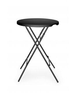 Amer Box kokteiliams mõeldud kokkuklapitav baarilaud, läbimõõt 80x110 cm - must