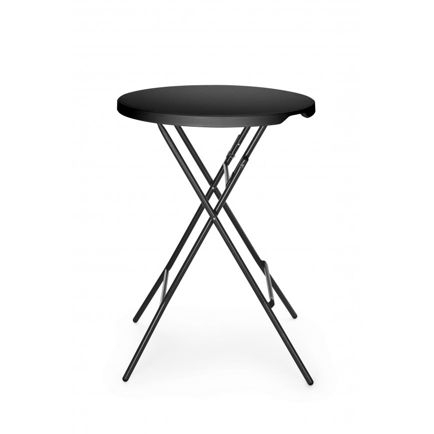 Amer Box Folding Bar Table for Cocktails, Diameter 80x110 cm - Black
