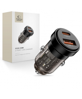 Tech-Protect CC03 45W 2-Port USB-A | USB-C Car Charger - Black
