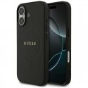 Guess Grained Ring MagSafe dėklas skirtas Apple iPhone 17 - juodos spalvos Guess Grained Ring MagSafe dėklas skirtas Apple iPhone 17 - juodos spalvos