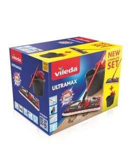 Vileda Ultramax Mop Set beržamā suka Sauss/slapjš Melns, Sarkans