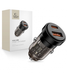 Tech-Protect CC03 30W 2-Port USB-A | USB-C Car Charger - Black