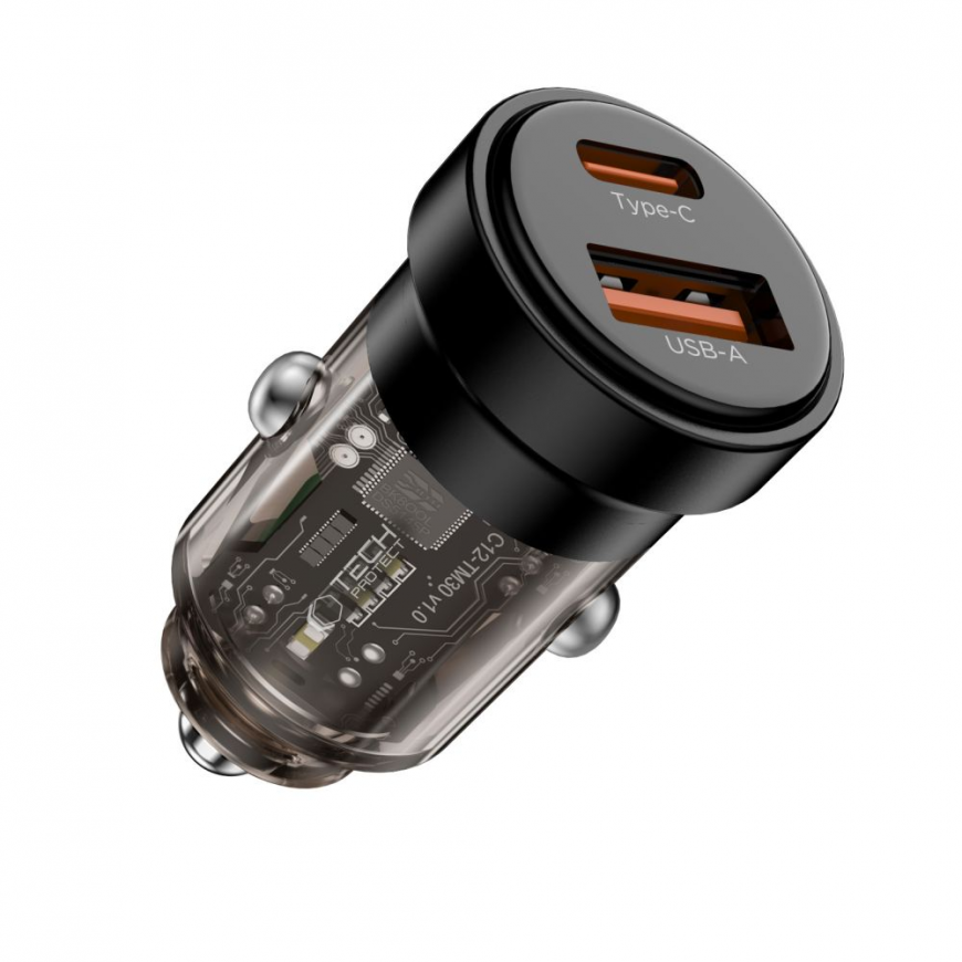 Tech-Protect CC03 30W 2-Port USB-A | USB-C Car Charger - Black – 2