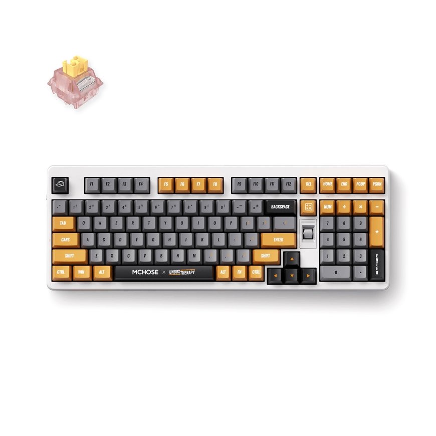 MCHOSE x Unbox Therapy - UT98 tastatūra Speļu USB + RF Wireless + Bluetooth Balts