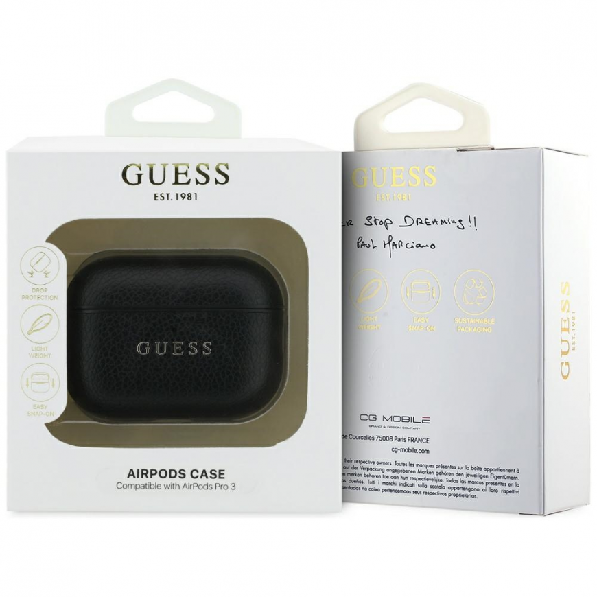 Case Guess Grained Classic Logo Hook for AirPods Pro 3 black – 4