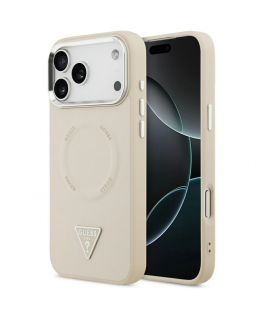 Guess Triangle Logo MagSafe Case for iPhone 17 Pro Beige
