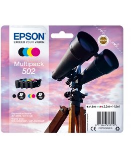 Epson 502 tindikassett 1 tk Originaal Standard Yield Must, Tsüaan, Magenta, Kollane