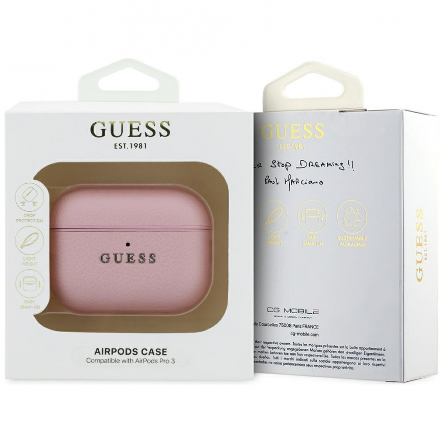 Case Guess Grained Classic Logo Hook for AirPods Pro 3 pink – 4