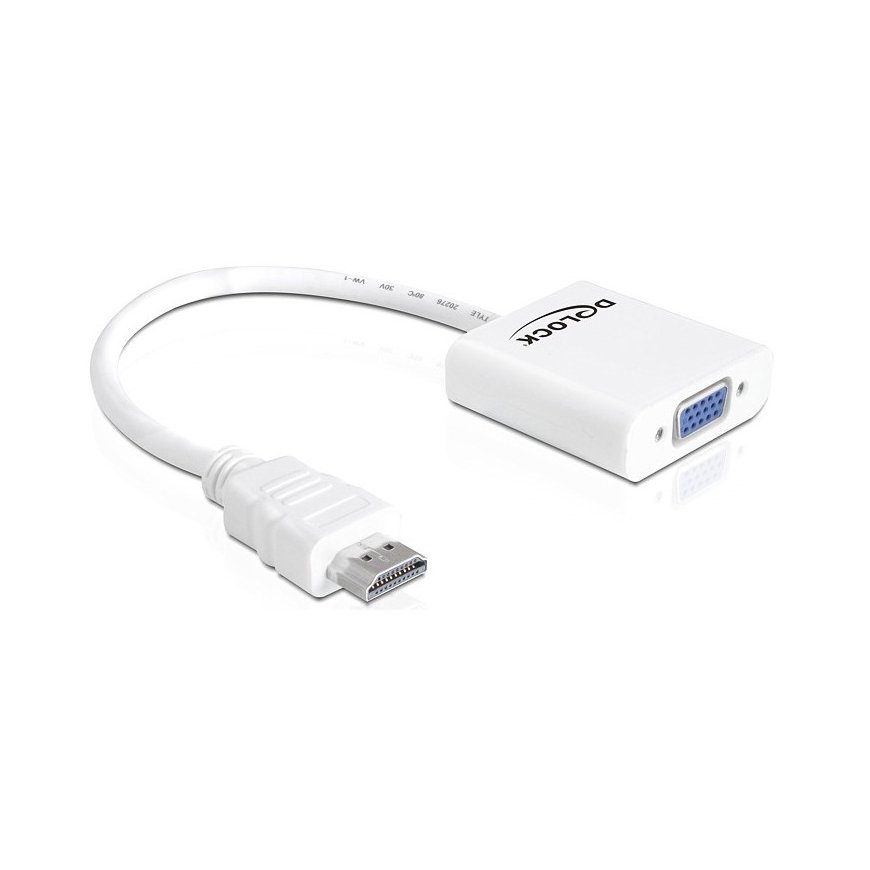 DeLOCK 65346 video cable adapter VGA (D-Sub) HDMI Type A (Standard) White