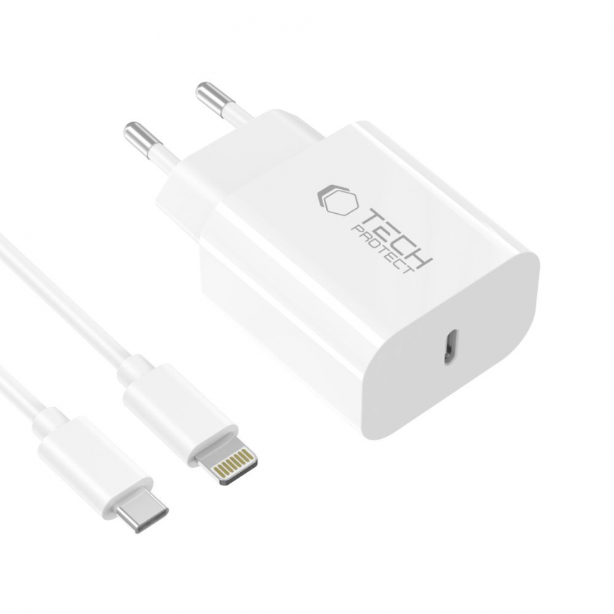 Tech-Protect NC20W Wall Charger with 100 cm USB-C | Lightning Ca – 3