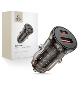 Tech-Protect CC01 45W 2-Port USB-A | USB-C Car Charger - Black