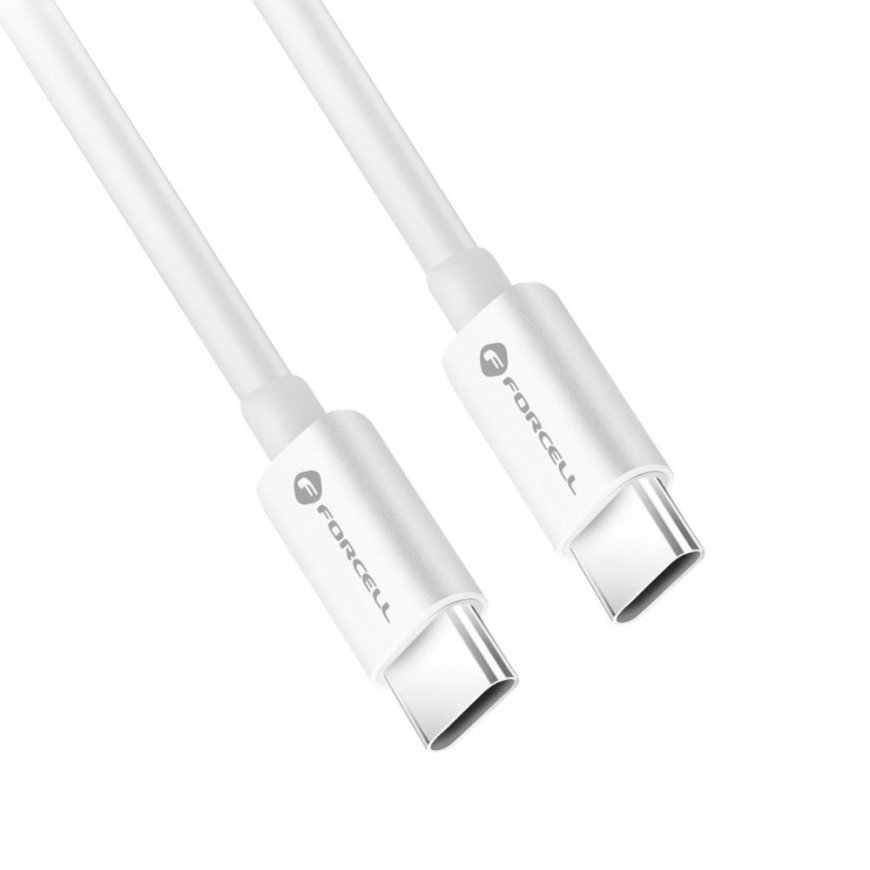 Kabeļi USB C uz USB C Forcell F-Energy QC4.0 PD 5A 100W 3 m balts