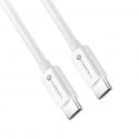 Forcell F-Energy QC4.0 PD 5A 100W 3 m C339 valkoinen USB C -kaapeli USB C -liittimellä Forcell F-Energy QC4.0 PD 5A 100W 3 m C339 valkoinen USB C -kaapeli USB C -liittimellä