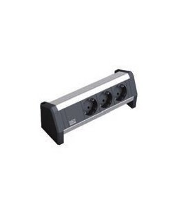 Bachmann DESK 1 удлинитель 3 розетка(и) Черный, Серый