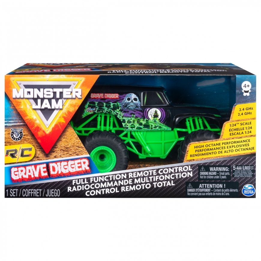 Monster Jam , Official Grave Digger Remote Control Monster Truck, 1:24 Scale, 2.4 GHz, for Ages 4 an – 3