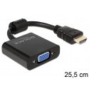 DeLOCK 65512 video cable adapter 0.254 m VGA (D-Sub) HDMI Type A (Standard) Black DeLOCK 65512 video cable adapter 0.254 m VGA (D-Sub) HDMI Type A (Standard) Black
