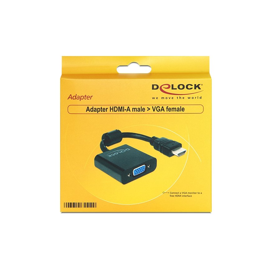 DeLOCK 65512 videokaabliadapter 0,254 m VGA (D-Sub) HDMI tüüp A (Standard) Must – 2