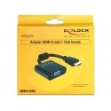 DeLOCK 65512 videokaabliadapter 0,254 m VGA (D-Sub) HDMI tüüp A (Standard) Must DeLOCK 65512 videokaabliadapter 0,254 m VGA (D-Sub) HDMI tüüp A (Standard) Must