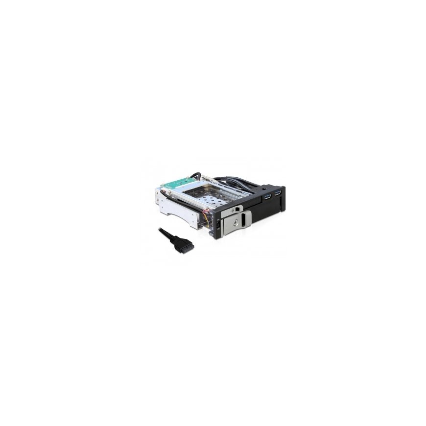 DeLOCK 47209 asemapaikkaan asennettava paneeli 13,3 cm (5.25") I/O-porttien paneeli musta