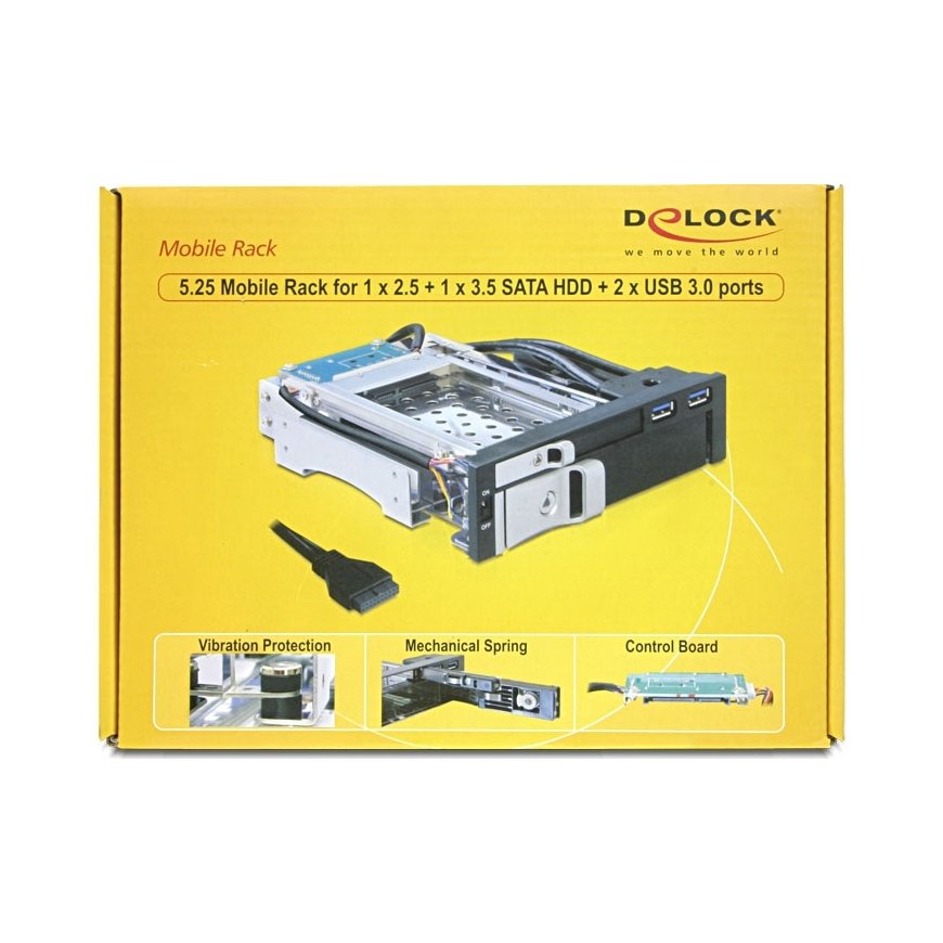 DeLOCK 47209 drive bay panel 13.3 cm (5.25") I/O ports panel Black – 2