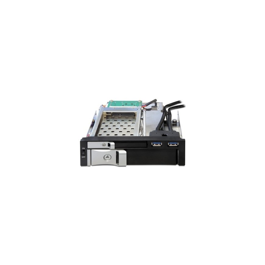 DeLOCK 47209 asemapaikkaan asennettava paneeli 13,3 cm (5.25") I/O-porttien paneeli musta – 3