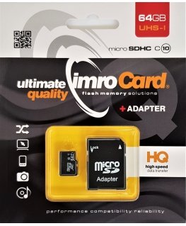 IMRO 10/64G UHS-I ADP mälukaart 64 GB MicroSDHC Klass 10