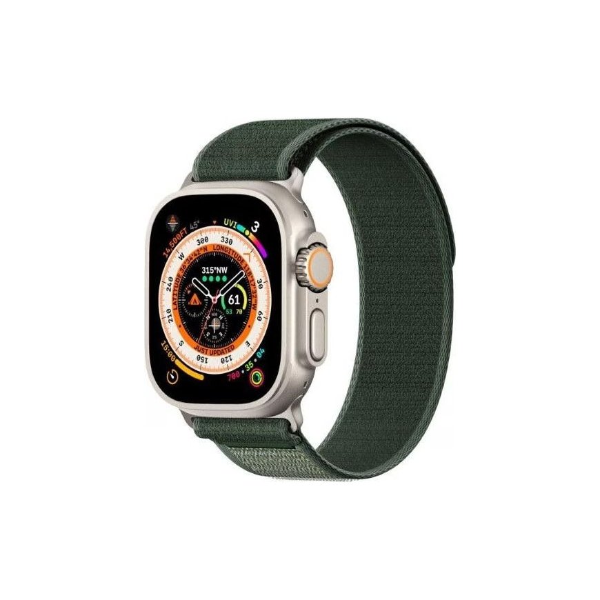 Sportinis Velcro dirželis Apple Watch 42/44/45/46/49MM žalios spalvos
