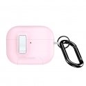 Чехол Apple AirPods Pro 3 серии PECQ из PC+TPU с карабином бело-розовый Чехол Apple AirPods Pro 3 серии PECQ из PC+TPU с карабином бело-розовый