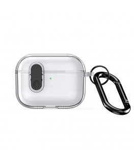 Чехол для Apple AirPods Pro 3 PECL Series из ПК и TPU с крючком, черный, прозрачный
