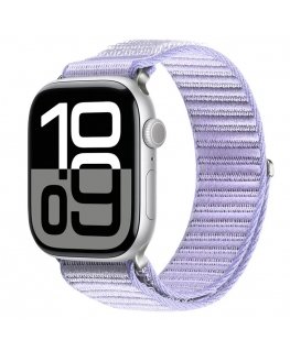 Apple Watch 42/44/45/46/49MM kollane nailonist kootud randme rihm lilla