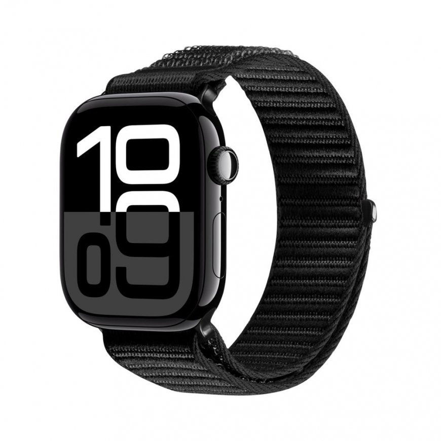 Apple Watch 38/40/41/42MM YE nailonist punutud rihm must