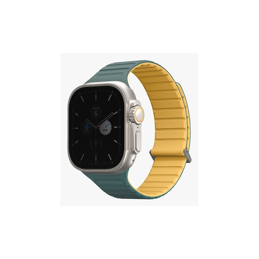 Uniq Revix Evo Strap Green, Yellow Silicone, Stainless steel