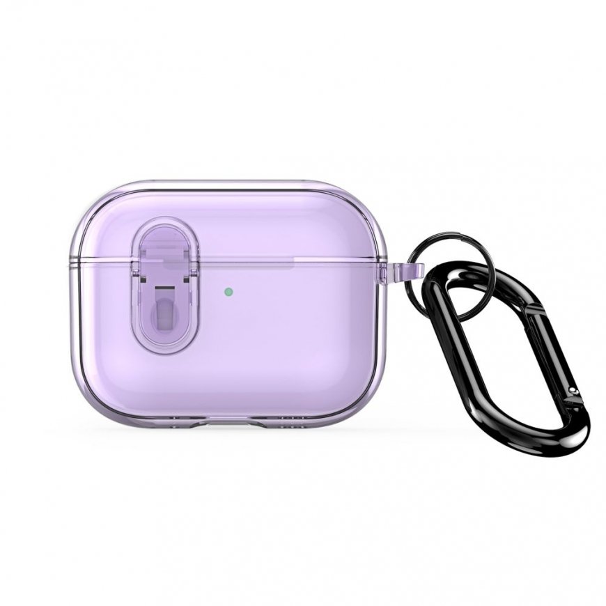 Apple AirPods Pro 3 PECL-sarjan PC+TPU-suojakuori koukulla, purppura