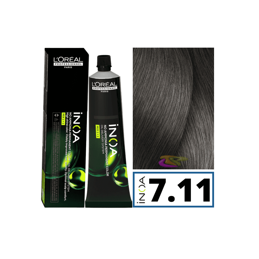 Loreal Inoa hair dye 60ml - 7.11 Intense Ash Blonde – 2