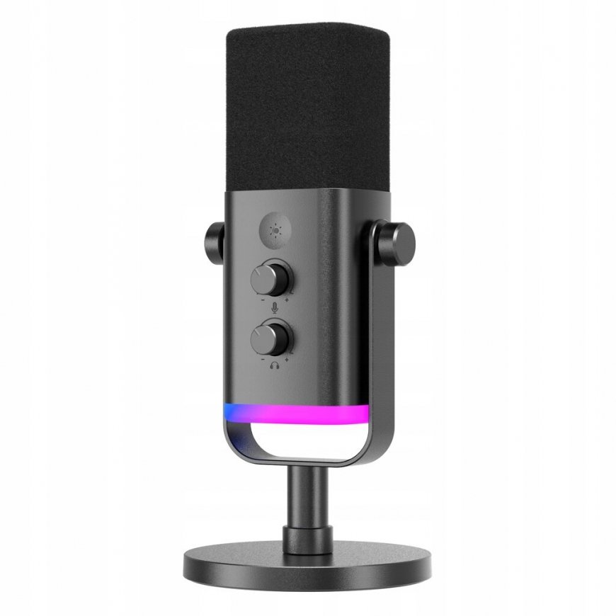 Dinamikkan studiomikrofoni Fifine AM8W AMPLIGAME USB/XLR RGB valkoinen PnP