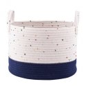Blue Rectangular woven basket, 27x37x20 cm, navy blue