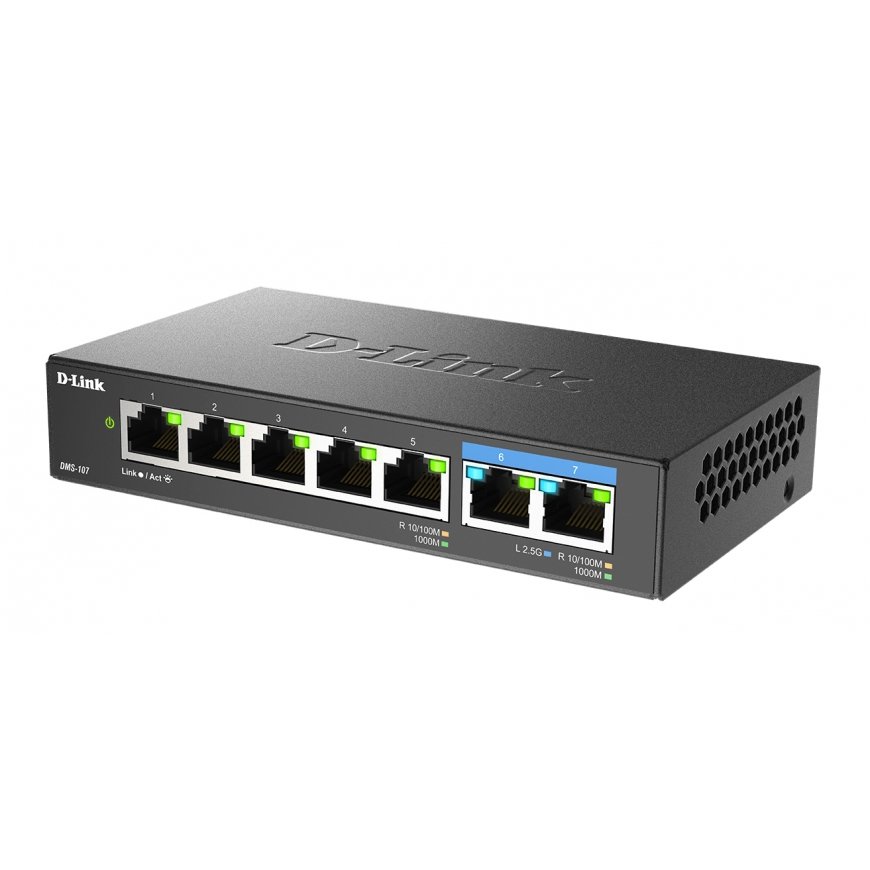 D-Link DMS-107/E tinklo komutatorius Ne-valdomas Gigabit Ethernet (10/100/1000) Juoda – 2