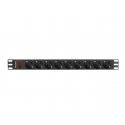 Lanberg PDU-09F-0300-BK tehonjakeluyksikkö 9 AC-pistorasia(a) 1U musta, Harmaa Lanberg PDU-09F-0300-BK tehonjakeluyksikkö 9 AC-pistorasia(a) 1U musta, Harmaa