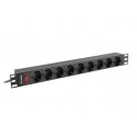 Lanberg PDU-09F-0300-BK toitejaotuskomponent (PDU) 9 vahelduvvoolu kontakt 1U Must, Hall Lanberg PDU-09F-0300-BK toitejaotuskomponent (PDU) 9 vahelduvvoolu kontakt 1U Must, Hall