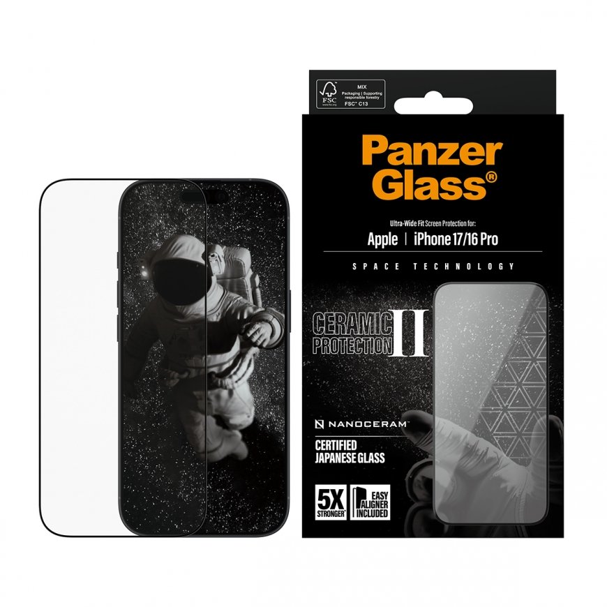 PanzerGlass ® Ceramic II Screen Protector iPhone 17 | iPhone 16 Pro | Ultra-Wide Fit w. EasyAligner – 2