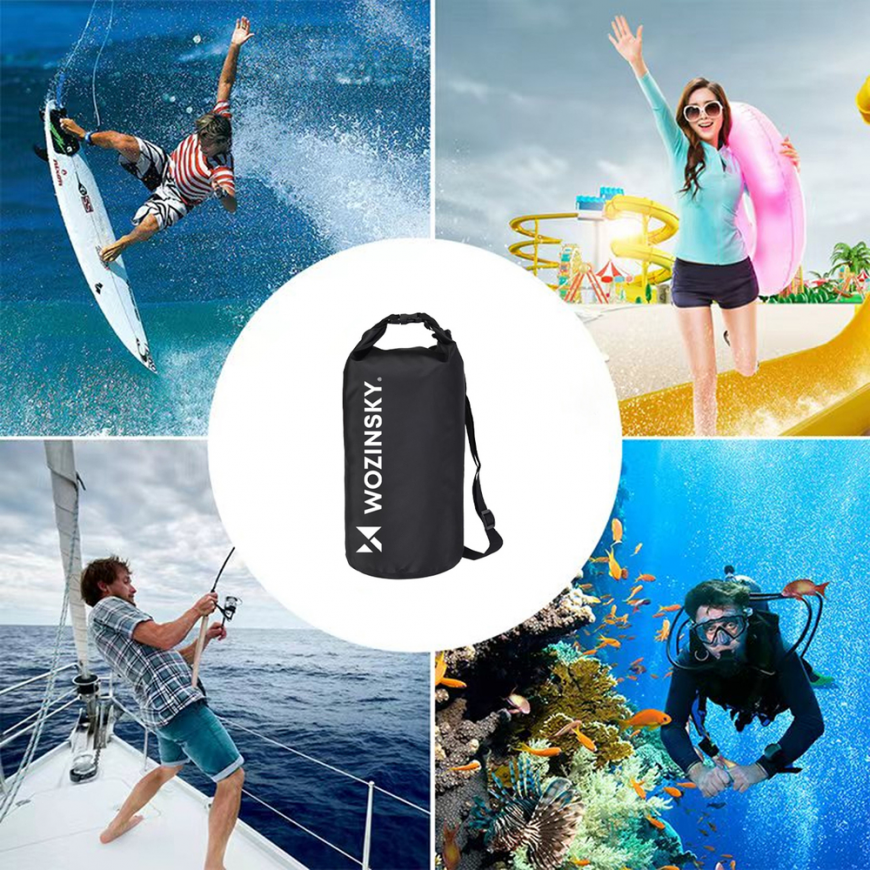 Wozinsky WWK-10 waterproof bag for sup kayak 10l - black – 3