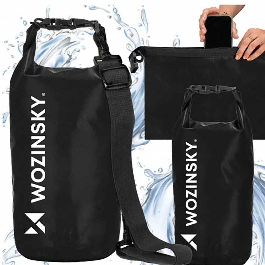 Wozinsky WWK-10 waterproof bag for sup kayak 10l - black – 4