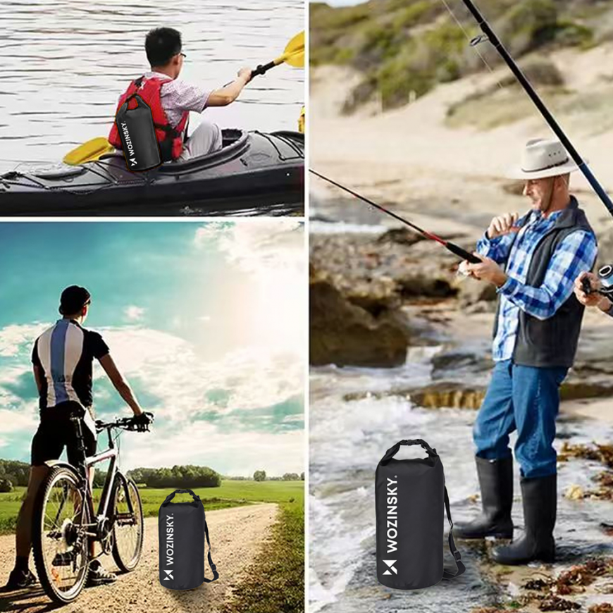Wozinsky WWK-10 waterproof bag for sup kayak 10l - black – 5