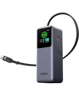 UGREEN 165W Power Bank ar Iebūvētu Kabeļu